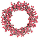 Floral Home by Artificial Flowers 18" Vibrant Red Magic Berry Wreath, Lifelike Berries, Christmas Decor, Holiday Front Door Accents & Home Decoration