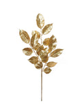 20" Gold Glitter Salal Leaf - Pack of 36 - Sparkling Decorative Foliage for Crafts and Events