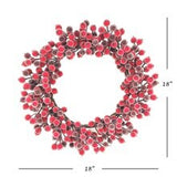 Floral Home by Artificial Flowers 18" Vibrant Red Magic Berry Wreath, Lifelike Berries, Christmas Decor, Holiday Front Door Accents & Home Decoration