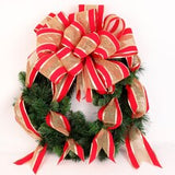 Floral Home by Artificial Flowers 20" Evergreen Wreath - Lifelike Greenery with Christmas Bow, Perfect for Front Door, Wall & Mantel Décor - Holiday & Winter Accent