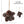 White Edge Pine Cone Clusters - 4" - 
    Brown