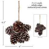 Set of 12: White Edge Pine Cone Cluster | 4-Inch | Elegant Winter Decor | Festive Holiday Accents | Christmas Ornaments | Home & Office Decor, Floral Home by Artificial Flowers