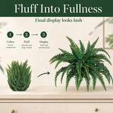 48" Artificial Boston Fern Plant with 60 Silk Fronds – Lush Indoor/Outdoor Greenery Decor