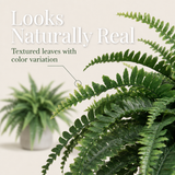 48" Artificial Boston Fern Plant with 60 Silk Fronds – Lush Indoor/Outdoor Greenery Decor