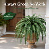 48" Artificial Boston Fern Plant with 60 Silk Fronds – Lush Indoor/Outdoor Greenery Decor
