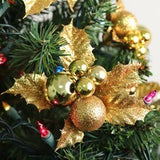 Floral Home by Artificial Flowers Luxurious Sparkling Holly Berry Picks with Ornate Balls, Premium Christmas Decoration Set, Festive Home Accents for the Holidays - Bundle of 12