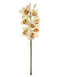 Elegant 30" Lifelike White Cymbidium Orchid - Silk Floral Centerpiece for Home and Event Decor, Floral Home by Artificial Flowers