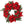 Velvet Poinsettia Wreath with Red Berries - 22" - 
    Red