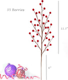 Floral Home by Artificial Flowers Vibrant Set of 48 - 19-Inch Red Berry Sprays with 35 Berries Each, Ideal for Floral Arrangements, Christmas Crafts & Seasonal Decorations