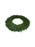72" Pre-Lit Northern Spruce Wreath - 300 Warm White Lights - Full 1600 Tips - Festive Christmas Decor