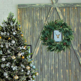 Floral Home by Artificial Flowers Artificial  Real Touch Christmas Pine Wreath Natural Cones Indoor / Outdoor-24"