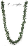 Floral Home by Artificial Flowers 6-Pack 9ft Boxwood Garland, Lush Green with 384 Tips, Christmas Decor, Perfect for Mantels, Trees, and Staircases