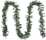 Floral Home by Artificial Flowers 6-Pack 9ft Boxwood Garland, Lush Green with 384 Tips, Christmas Decor, Perfect for Mantels, Trees, and Staircases