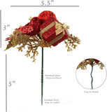 24-Pack Red & Gold Christmas Ornament Picks - Festive Tree Decor