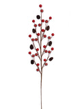 Floral Home by Artificial Flowers 17" Berry/Mini Cone Spray Red - Set of 36, Vibrant Holiday Accents, Ideal for Christmas Decor & Floral Arrangements - Perfect for Home