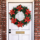 Elegant 10.5-Inch Velvet Poinsettia Flower Decoration, 12-Petal Christmas Centerpiece - Luxurious Holiday Home Accents for Festive Seasonal Decor