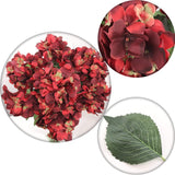 Artificial Silk Hydrangea Flower Stem, UV-Resistant, Burgundy, 20", 1 Piece