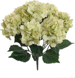 Hydrangea Silk Flower Bush, Seven Heads Per Bush, UV Resistant, Indoor & Outdoor Silk Plant, Adjustable Stem, Rich Green Leaves, Wedding, Floral Home by Artificial Flowers