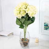 Hydrangea Silk Flower Bush, Seven Heads Per Bush, UV Resistant, Indoor & Outdoor Silk Plant, Adjustable Stem, Rich Green Leaves, Wedding, Floral Home by Artificial Flowers