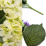 Hydrangea Silk Flower Bush, Seven Heads Per Bush, UV Resistant, Indoor & Outdoor Silk Plant, Adjustable Stem, Rich Green Leaves, Wedding, Floral Home by Artificial Flowers