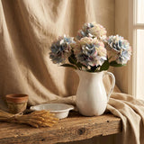 Hydrangea Silk Flowers Plant, Lavender Blue, Indoor Home