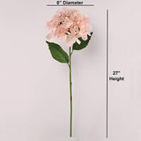 Pink 27" Hydrangea with 2 Leaves - Add a Touch of Elegance with our Lifelike Pink Artificial Hydrangea, Perfect for Home Decor, Events, and DIY Arrangements