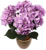 UV Soft Lavender Hydrangea Bush with 5 Silk Flowers, Floral Home by Artificial Flowers