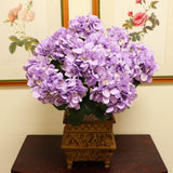 UV Soft Lavender Hydrangea Bush with 5 Silk Flowers, Floral Home by Artificial Flowers