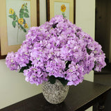UV Soft Lavender Hydrangea Bush with 5 Silk Flowers, Floral Home by Artificial Flowers
