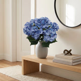 20” Uv Midnight Blue Hydrangea Bush - 7 Lifelike Flowers