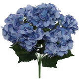 20” Uv Midnight Blue Hydrangea Bush - 7 Lifelike Flowers