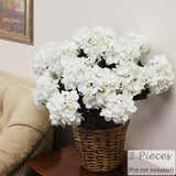 Artificial White Hydrangea Bush with 7 Silk Sprays, Floral Home by Artificial Flowers