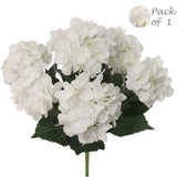 Artificial White Hydrangea Bush with 7 Silk Sprays, Floral Home by Artificial Flowers