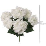 Artificial White Hydrangea Bush with 7 Silk Sprays