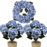 20" Blue Hydrangea Stems - 2 Pack Set for Stunning Home & Event Decor, Elevate Your Space with Gorgeous Floral Accents, Floral Home by Artificial Flowers