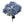 21" Burgundy Artificial Hydrangea Bush, 5 Heads Silk Flowers - 
    Blue