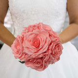 Pink Silk Roses – 6-Pack, 20" Long Stems for Home Vases, Weddings & Floral Arrangements