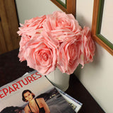 Pink Silk Roses – 6-Pack, 20" Long Stems for Home Vases, Weddings & Floral Arrangements