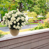 Classic Cream White Silk Flower Mum Bush, 18" Tall - Contains 11 Sprays & 33 Blooms - Lifelike Fake Chrysanthemum for Home Décor, Wedding Arrangements, Event Centerpieces - Elegant & Durable