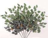 25" Green Eucalyptus Leaves Spray - Realistic Green Sage Eucalyptus Silk for Home, Party, Wedding Decorations - Highly Detailed, Durable, and Versatile