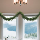 Floral Home by Artificial Flowers 2-Pack 9ft Boxwood Garland, Snow Frosted with 385 Tips, Christmas Decor, Perfect for Mantel, Tree, or Staircase Accents