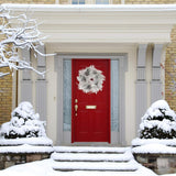 Snowy Artificial Pine Christmas Wreath with Large Cones, 24"