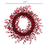 22" Red Rosehip Berry Wreaths - Set of 2, Lifelike Artificial Holiday Décor, Perfect for Front Door, Mantel & Wall - Christmas & Winter Accent , Floral Home by Artificial Flowers