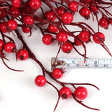Artificial Rosehip Berry Wreath, Red, 22 Inch Front Door Decor Wreath
