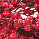 Artificial Rosehip Berry Wreath, Red, 22 Inch Front Door Decor Wreath