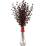 Floral Home by Artificial Flowers Set of 24: Burgundy Holly Berry Stems with 35 Lifelike Berries | 17-Inch | Festive Holiday Decor | Trees, Wreaths, & Garlands | Christmas Picks | Home & Office Decor