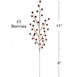 Floral Home by Artificial Flowers Set of 24: Burgundy Holly Berry Stems with 35 Lifelike Berries | 17-Inch | Festive Holiday Decor | Trees, Wreaths, & Garlands | Christmas Picks | Home & Office Decor
