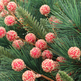 17' Fake Beaded Christmas Berry Spray, 25 Berries