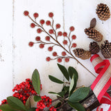 17' Fake Beaded Christmas Berry Spray, 25 Berries