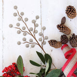 17' Fake Beaded Christmas Berry Spray, 25 Berries
